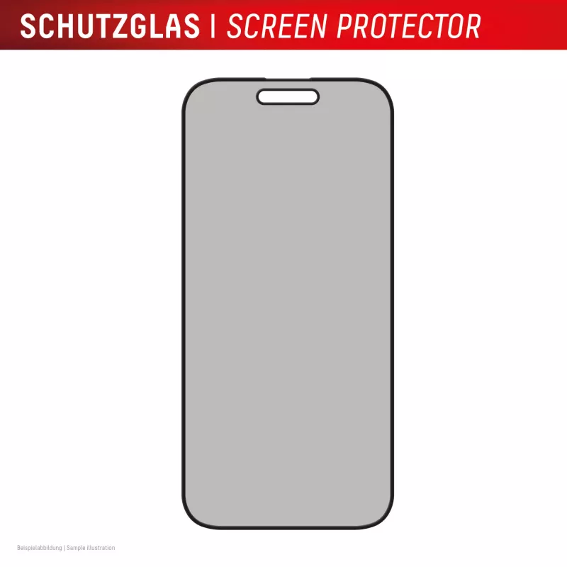 Displex privātuma ekrāna aizsargs (10H) Apple iPhone 16, Eco montāžas rāmis, privātuma filtrs