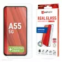 Displex ekrāna aizsargs + maciņš Samsung Galaxy A55 5G, Eco montāžas rāmis, izturīgs pret skrāpējumiem