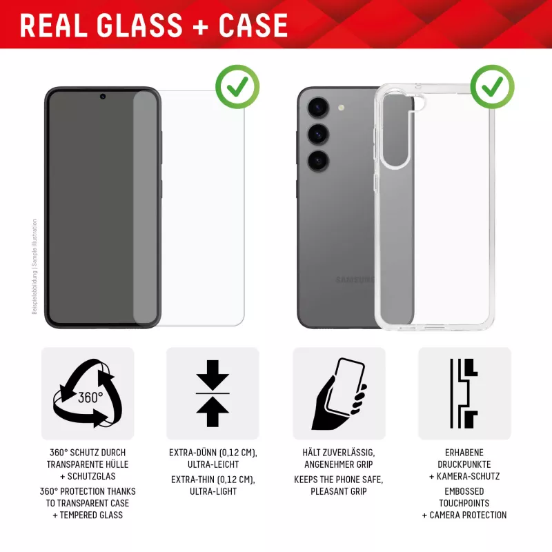 Displex ekrāna aizsargs + maciņš Samsung Galaxy A55 5G, Eco montāžas rāmis, izturīgs pret skrāpējumiem