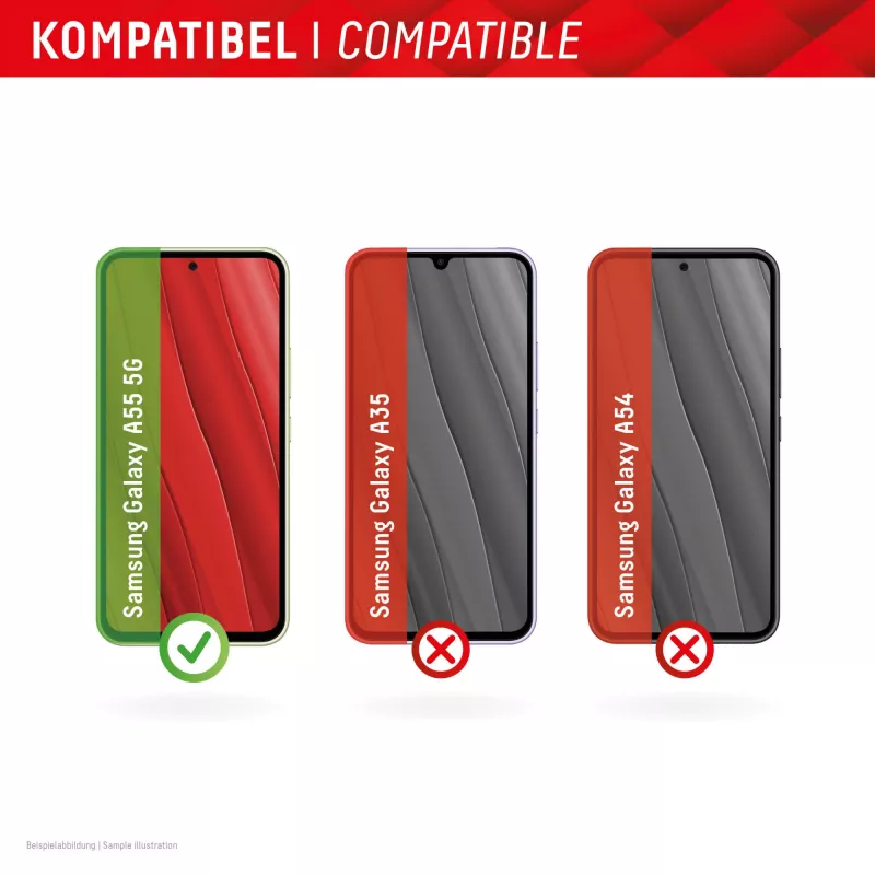 Displex ekrāna aizsargs + maciņš Samsung Galaxy A55 5G, Eco montāžas rāmis, izturīgs pret skrāpējumiem