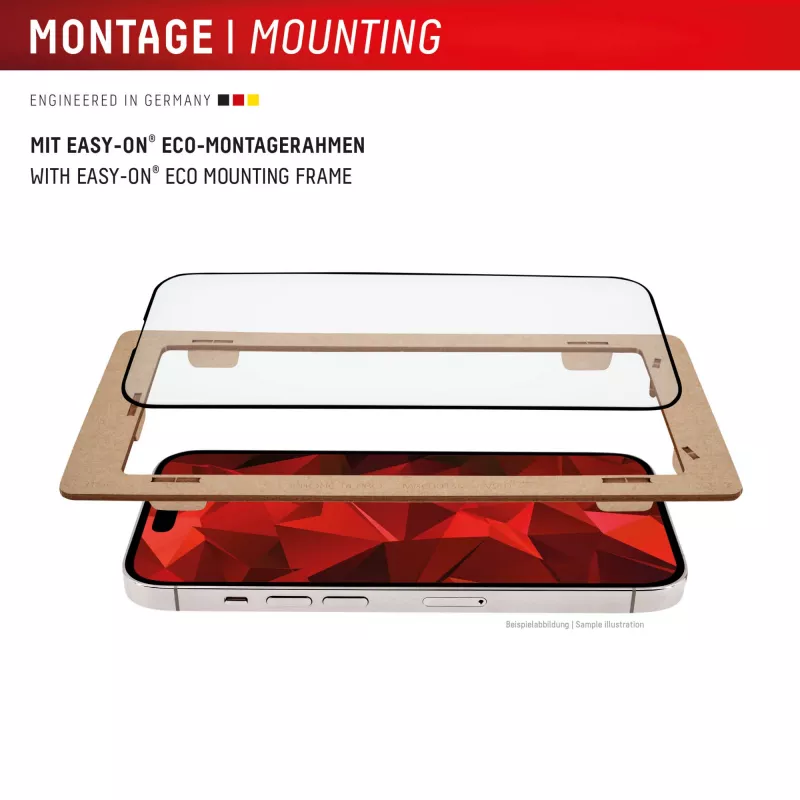 Displex Premium ekrāna aizsargs (Full Cover, 10H) Apple iPhone 17 Pro Max, Eco stiprinājuma rāmis, pilns pārklājums
