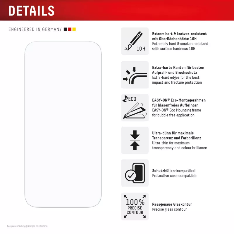 Displex ekrāna aizsargs + maciņš Apple iPhone 17, Eco montāžas rāmis, izturīgs pret skrāpējumiem