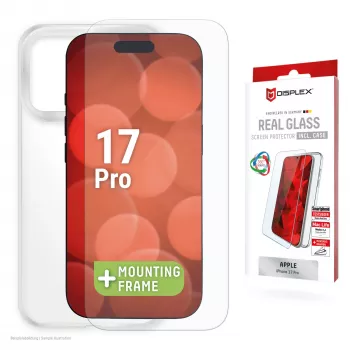 Displex ekrāna aizsargs + maciņš Apple iPhone 17 Pro, Eco montāžas rāmis, izturīgs pret skrāpējumiem