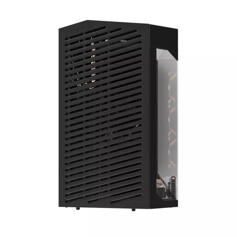 PC korpuss Darkflash DY470 Full Tower — melns, SPCC, atbalsta ITX/ATX, 3,5 collu/2,5 collu HDD, 1x aizmugurējais 120 mm, 120 mm sānu ventilatori