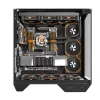 PC korpuss Darkflash DY470 Full Tower — melns, SPCC, atbalsta ITX/ATX, 3,5 collu/2,5 collu HDD, 1x aizmugurējais 120 mm, 120 mm sānu ventilatori