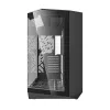 PC korpuss Darkflash DY470 Full Tower — melns, SPCC, atbalsta ITX/ATX, 3,5 collu/2,5 collu HDD, 1x aizmugurējais 120 mm, 120 mm sānu ventilatori