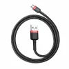 Baseus CAMKLF-B91 Neilona Izturīgs Datu un Uzlādes Kabelis CQ3.0 2.4A USB uz Micro USB 1m Melns-Sarkans