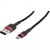 Baseus CAMKLF-B91 Neilona Izturīgs Datu un Uzlādes Kabelis CQ3.0 2.4A USB uz Micro USB 1m Melns-Sarkans