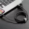 USB A uz Lightning kabelis Baseus Cafule (CALKLF-CG1) — neilona pinums, QC3.0 1.5A, 2 m, pelēks/melns