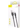 USB A uz Lightning kabelis Baseus Cafule (CALKLF-CG1) — neilona pinums, QC3.0 1.5A, 2 m, pelēks/melns