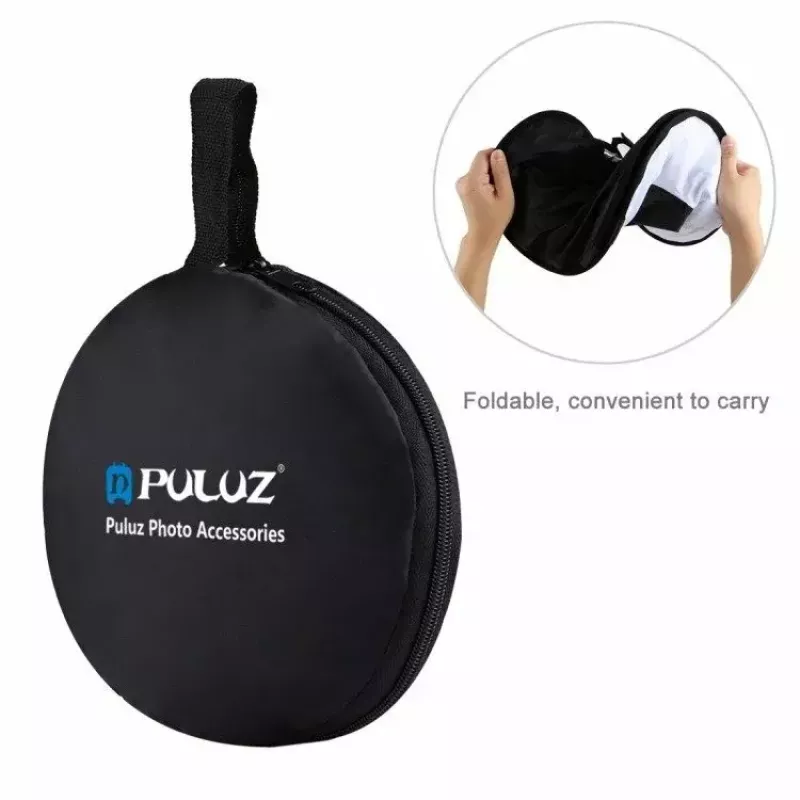 Softbox difuzors Puluz PU5145 45 cm apaļš viegls fotogrāfijas apgaismojumam