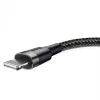 Baseus CALKLF-AG1 neilona datu un uzlādes kabelis USB-C QC3.0 2.4A uz Lightning 0.5m melns, pelēks