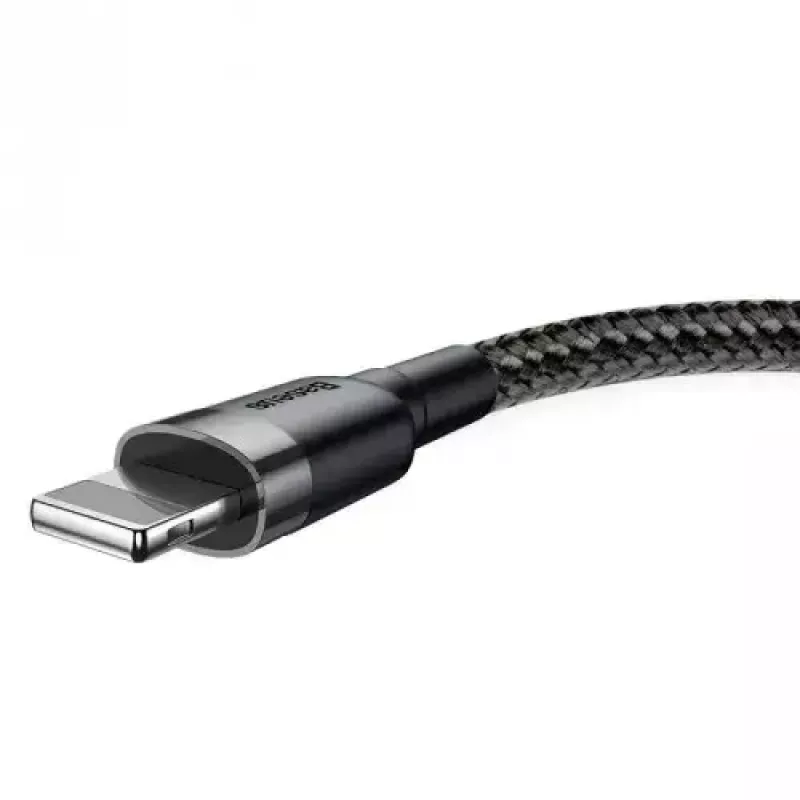 Baseus CALKLF-AG1 neilona datu un uzlādes kabelis USB-C QC3.0 2.4A uz Lightning 0.5m melns, pelēks