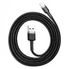 Baseus CALKLF-AG1 neilona datu un uzlādes kabelis USB-C QC3.0 2.4A uz Lightning 0.5m melns, pelēks
