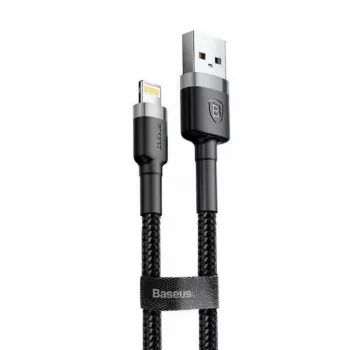 Baseus CALKLF-AG1 neilona datu un uzlādes kabelis USB-C QC3.0 2.4A uz Lightning 0.5m melns, pelēks
