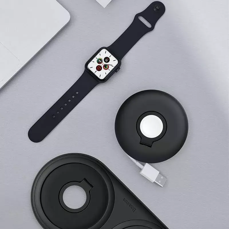 Baseus organizators Apple Watch lādētājam ACSLH-01 — melns, statīvs magnētiskajam uzlādes ripām