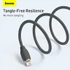 USB 2.0 datu kabelis Baseus Jelly Lightning uz USB-A 1.2 m, melns