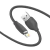 USB 2.0 datu kabelis Baseus Jelly Lightning uz USB-A 1.2 m, melns