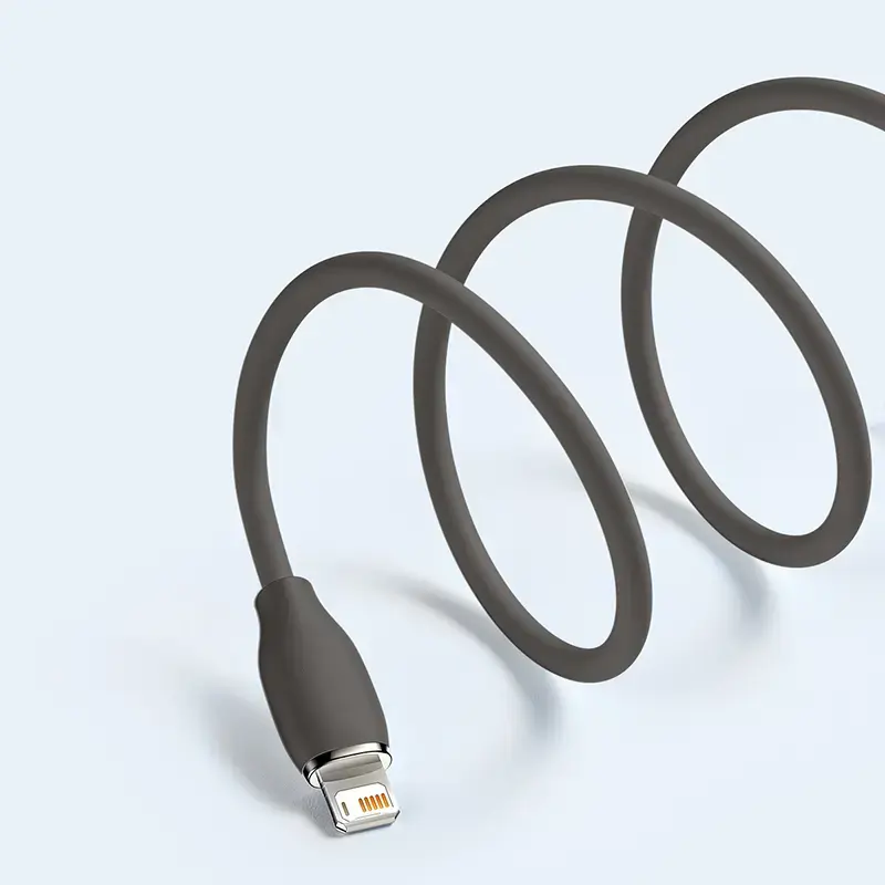 USB 2.0 datu kabelis Baseus Jelly Lightning uz USB-A 1.2 m, melns