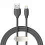 USB 2.0 datu kabelis Baseus Jelly Lightning uz USB-A 1.2 m, melns