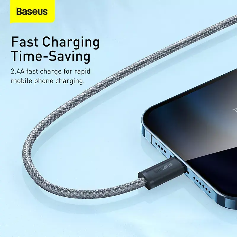Baseus Dynamic 2m pelēks Lightning–USB A kabelis
