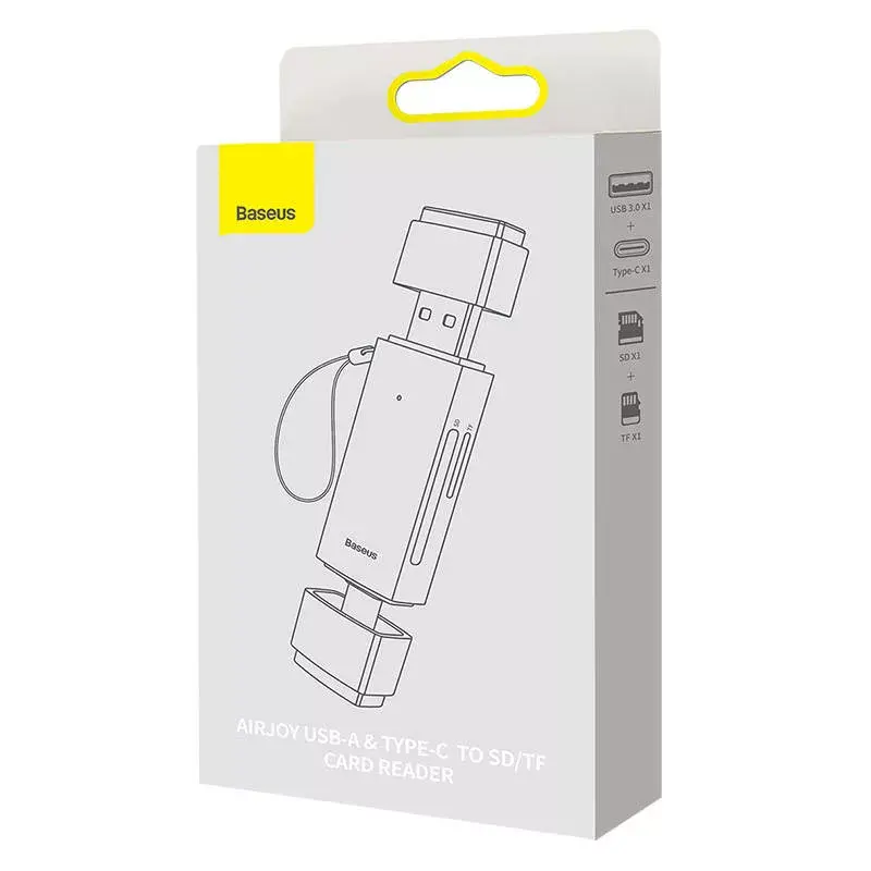 Karšu lasītājs Baseus Memory Card Reader Lite Series WKQX060113 ar USB un USB-C atbalstu