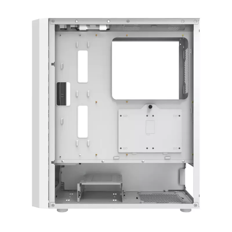 Datora korpuss Darkflash DK351 balta Midi Tower, Micro ATX/ATX/ITX, rūdīts stikls, balts, 200×390×450 mm