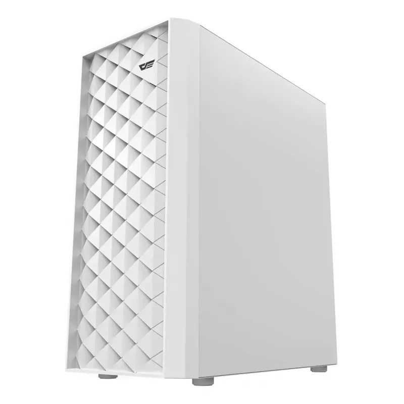 Datora korpuss Darkflash DK351 balta Midi Tower, Micro ATX/ATX/ITX, rūdīts stikls, balts, 200×390×450 mm