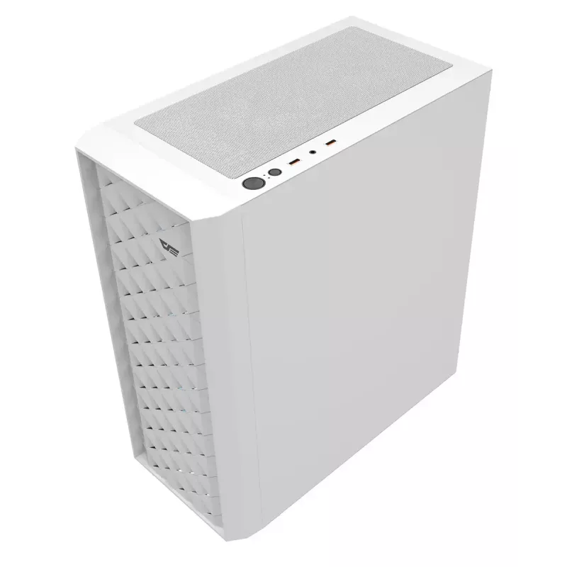 Datora korpuss Darkflash DK351 balta Midi Tower, Micro ATX/ATX/ITX, rūdīts stikls, balts, 200×390×450 mm