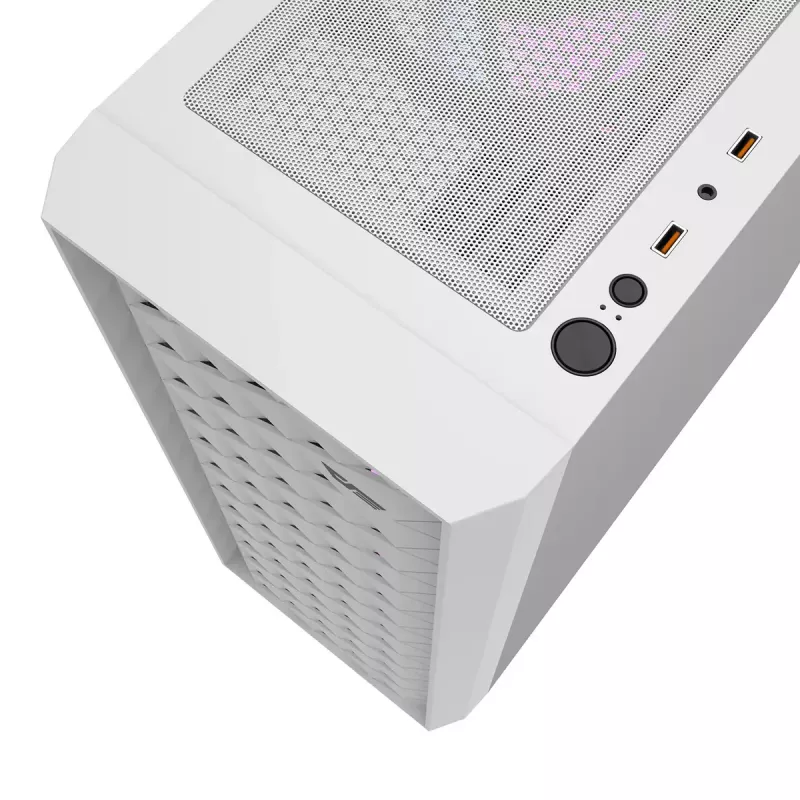 Datora korpuss Darkflash DK351 balta Midi Tower, Micro ATX/ATX/ITX, rūdīts stikls, balts, 200×390×450 mm