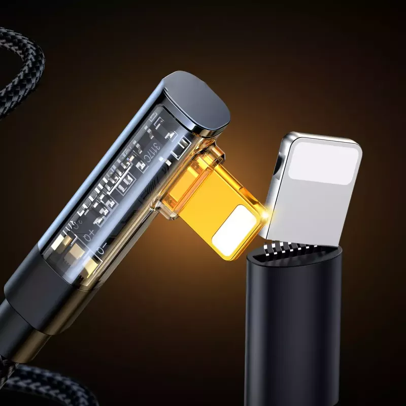 USB-A uz Lightning leņķa kabelis Joyroom S-UL012A6 1,2 m, melns