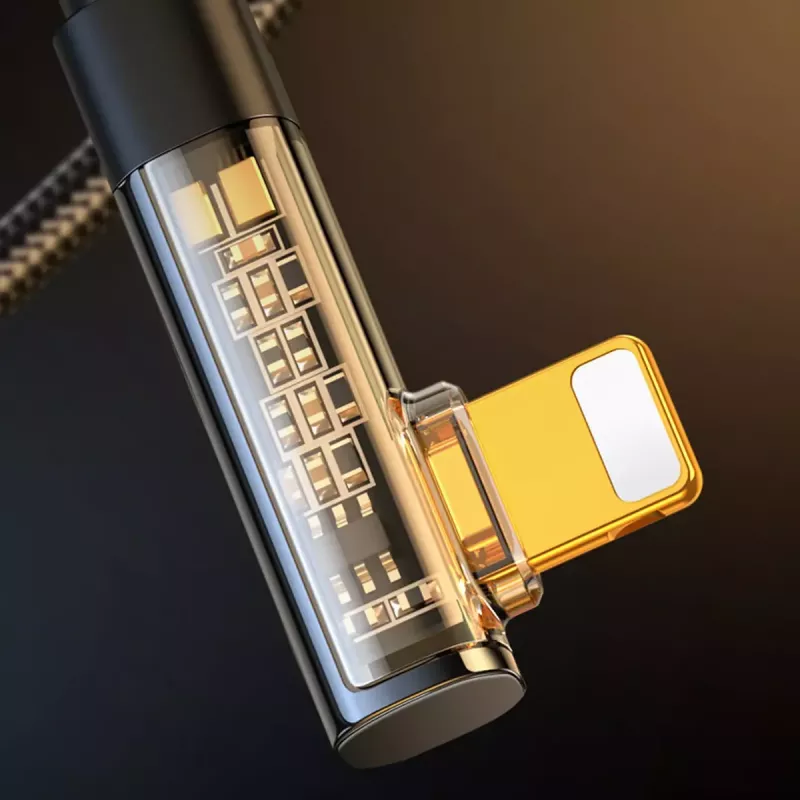 USB-A uz Lightning leņķa kabelis Joyroom S-UL012A6 1,2 m, melns