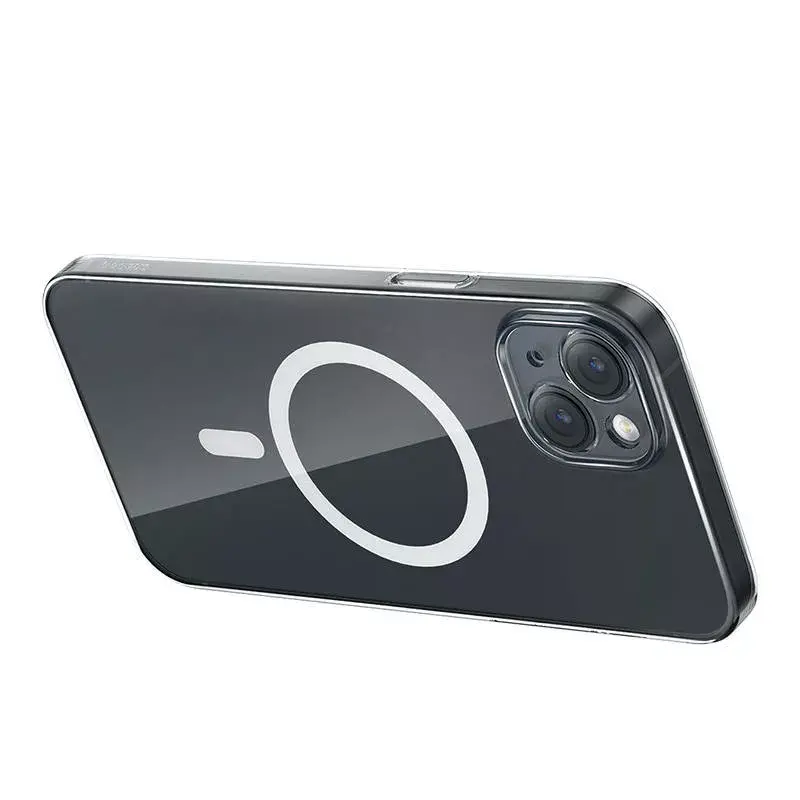 Telefona maciņš Baseus Magnetic Crystal Clear iPhone 13, caurspīdīgs, ar rūdīta stikla ekrāna aizsargu