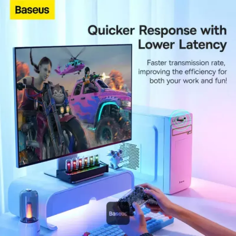 Baseus BA07 Mini Bluetooth adapteris datoram, USB 5.3 bezvadu Bluetooth uztvērējs - melns