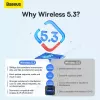 Baseus BA07 Mini Bluetooth adapteris datoram, USB 5.3 bezvadu Bluetooth uztvērējs - melns