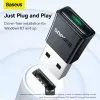 Baseus BA07 Mini Bluetooth adapteris datoram, USB 5.3 bezvadu Bluetooth uztvērējs - melns