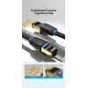Ethernet komutācijas kabelis Vention Cat.8 S/FTP 1 m Melns RJ-45 Zeltīts