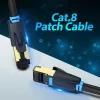 Ethernet komutācijas kabelis Vention Cat.8 S/FTP 1 m Melns RJ-45 Zeltīts