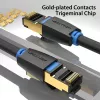 Ethernet komutācijas kabelis Vention Cat.8 S/FTP 1 m Melns RJ-45 Zeltīts