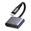 2-in-1 audio adapter Joyroom SY-L01 Lightning uz 3,5 mm + Lightning, melna