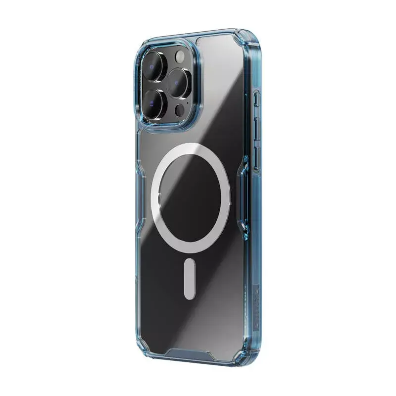 TPU maciņš Nillkin Nature iPhone 16 Plus — magnētisks, zils, plāns aizsargvāciņš