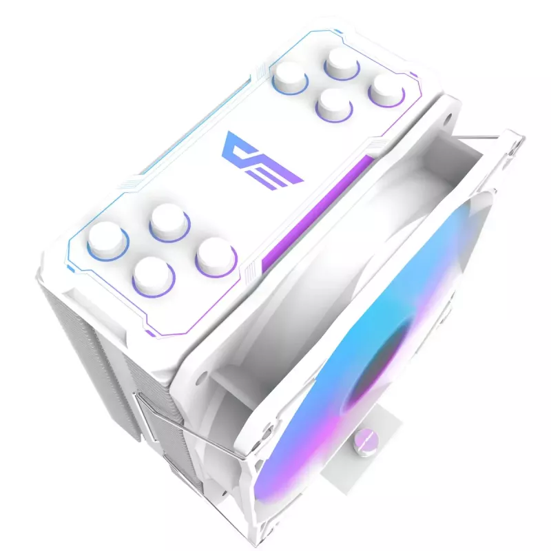 Gaisa dzesētājs Darkflash Z4 Pro Mist balta — 120 mm ventilators, hidrauliskais gultnis, 200 W TDP, atbalsta AM5/AM4/LGA1700/1200/115x