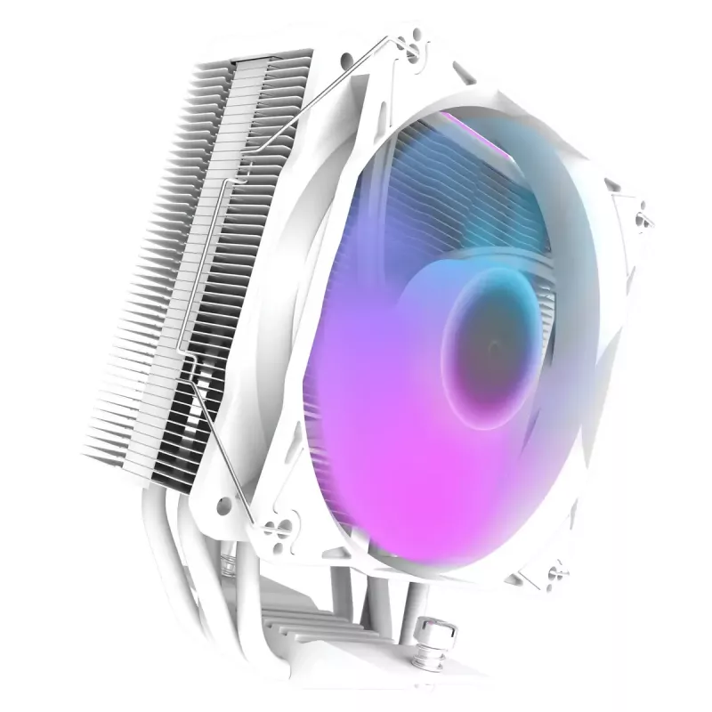 Gaisa dzesētājs Darkflash Z4 Pro Mist balta — 120 mm ventilators, hidrauliskais gultnis, 200 W TDP, atbalsta AM5/AM4/LGA1700/1200/115x