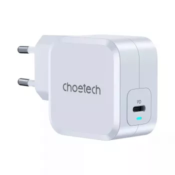 USB-C strāvas lādētājs CHOETECH PD8007 45W ES balts – USB‑C PD 45W