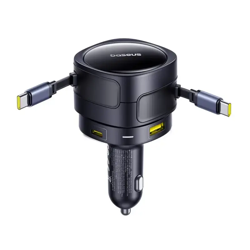 Automašīnas lādētājs Baseus Enjoyment Max 90W ar USB-C un USB-A pieslēgvietām