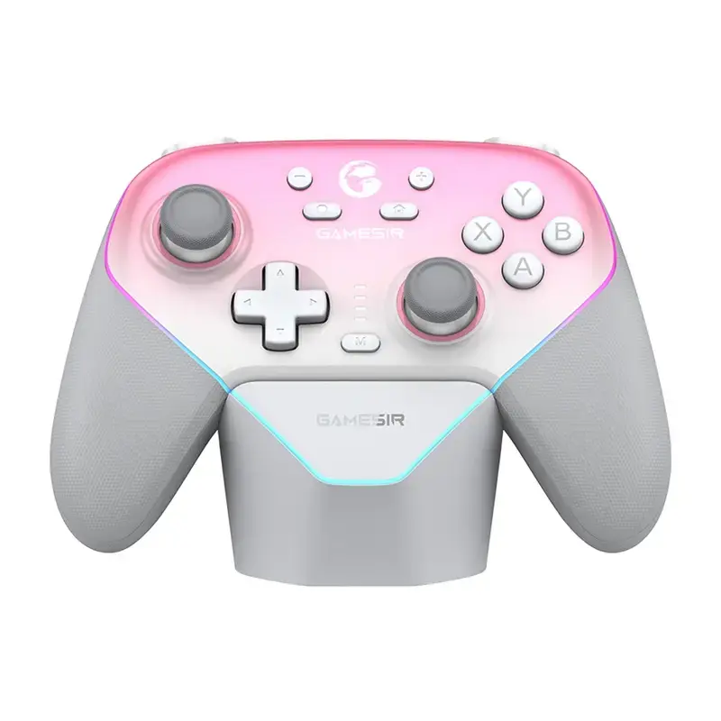 Bezvadu kontrolieris GameSir SuperNova T4n Pro Rozā — Bluetooth, ergonomisks rokas dizains