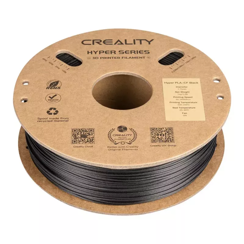Creality 3D Hyper PLA-CF Oglekļa šķiedras melna 1 kg