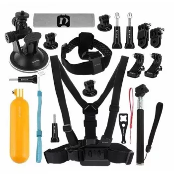 Piederumu komplekts Puluz PKT18 darbības kamerām — 20 daļu komplekts, saderīgs ar Osmo Action 5, Pro, Insta360 Ace Pro 2