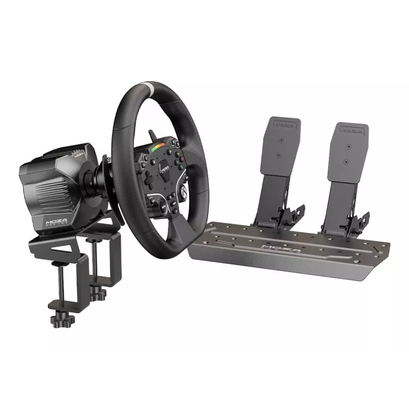 Moza Racing R3 Bundle For XBOX & PC, Stūre + Pedāļi, PC, Xbox One, Xbox Series S, Xbox Series X, Mājas poga, 360°, Tiešā piedziņa, Regulējams