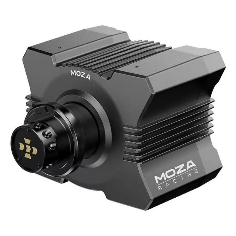 Moza Racing R5 Bundle, Stūre + Pedāļi, PC, Vadu, Melns, Alumīnijs, Āda, Tērauds, Alumīnijs, Āda